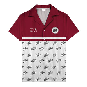 monochrome custom logo repeat hawaiian shirt for men