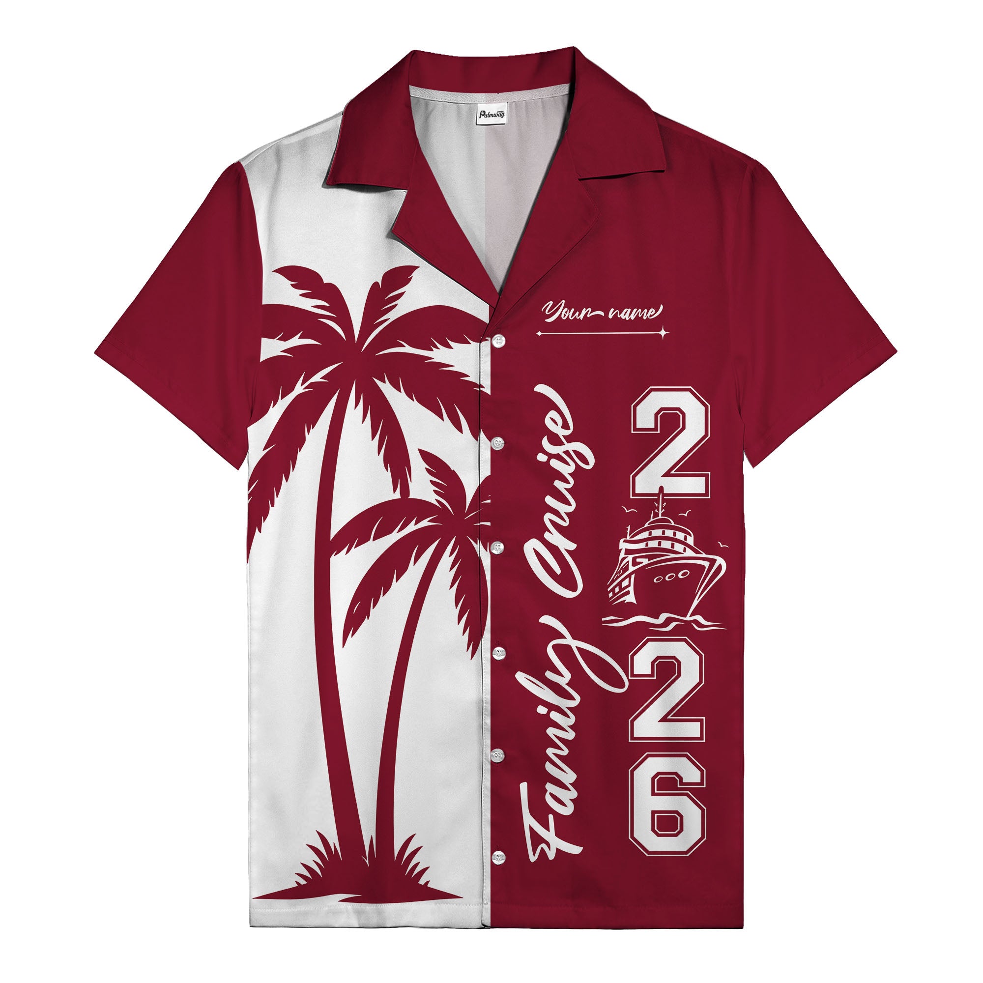 palm tree cruise ship family vacation graphic hawaiian shirt