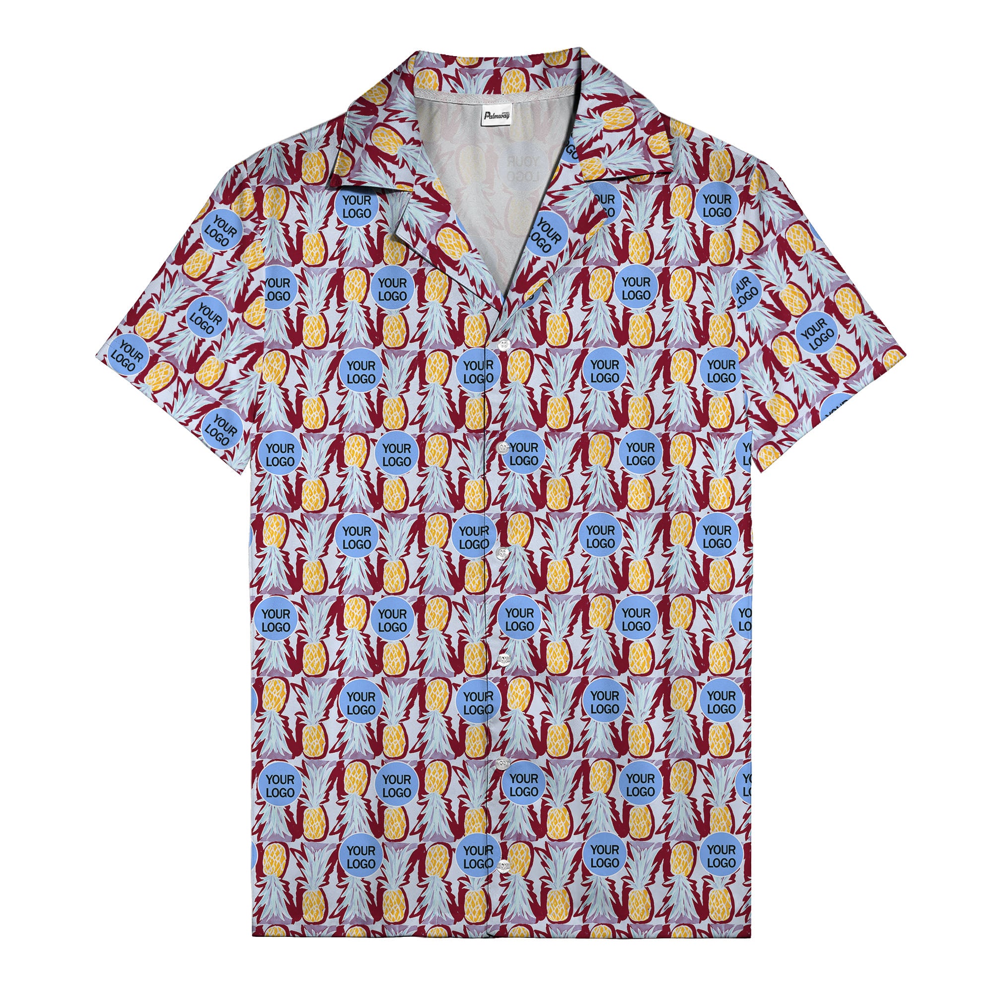 pineapple repeat & custom logo aloha hawaiian shirt