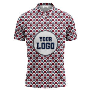 Repeating Personalized Logo Polo Shirt With Custom Text & Illustrated Icons