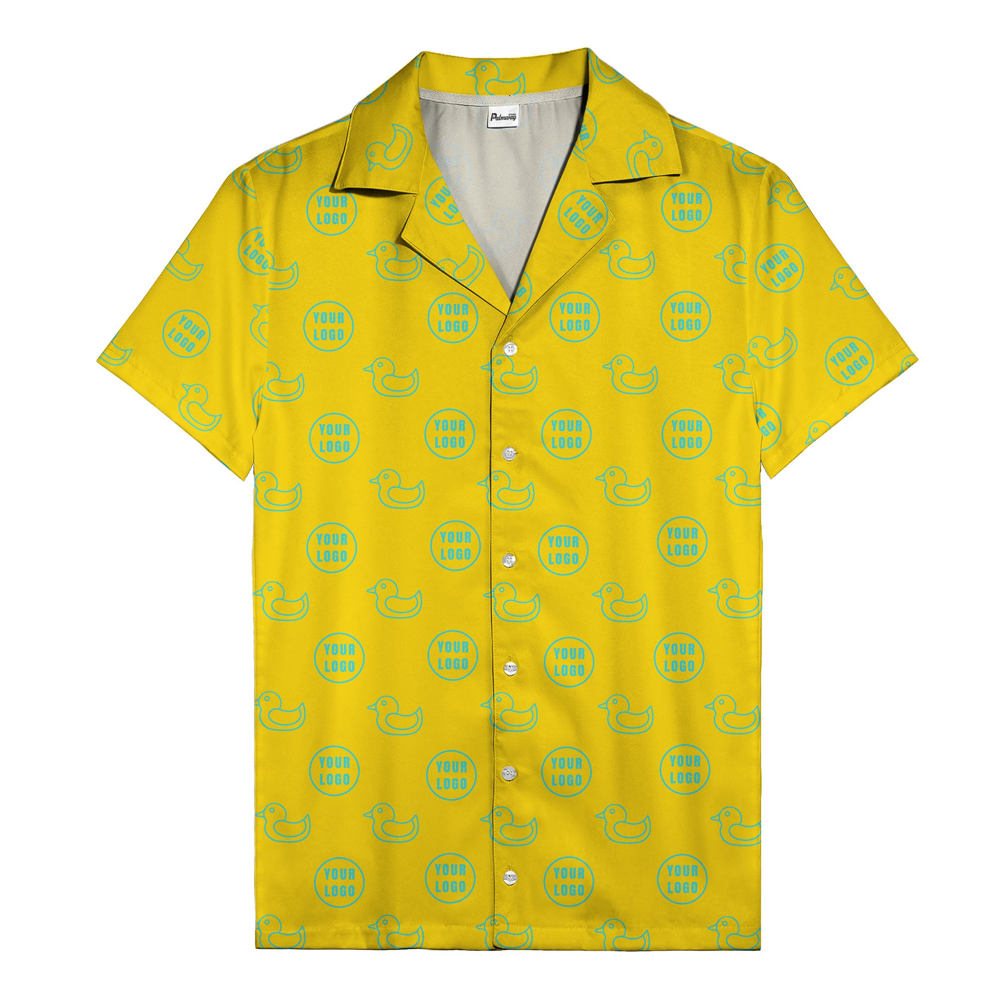 rubber duck & custom logo repeat pattern hawaiian shirt