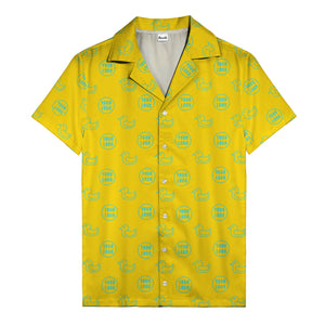 rubber duck & custom logo repeat pattern hawaiian shirt