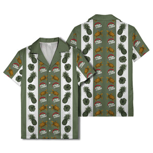 sea turtles & pineapple hibiscus striped hawaiian shirt