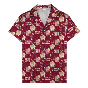 watercolor floral d20 dice hawaiian shirt with custom logo space