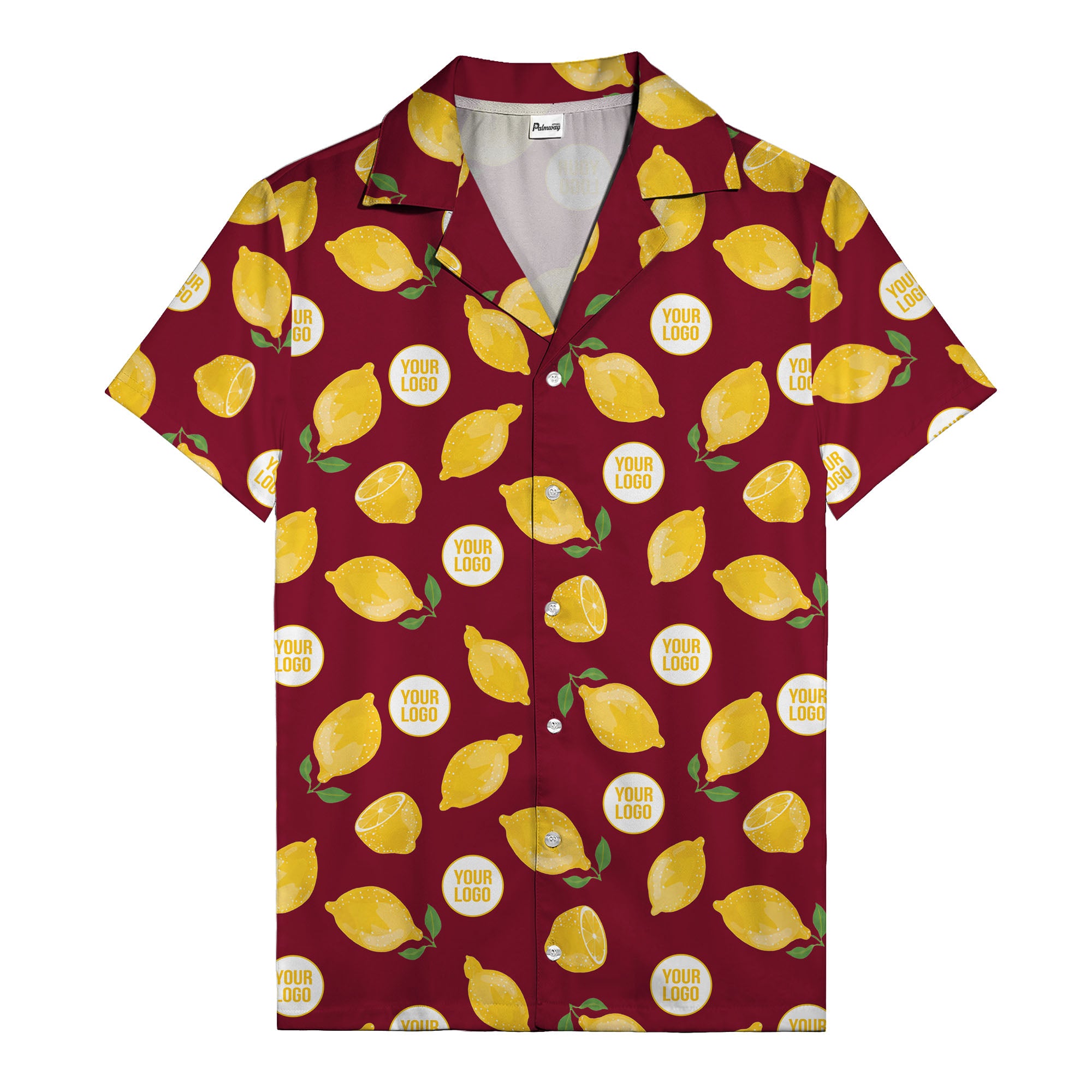 zesty lemon watercolor lemon slices & leaf hawaiian shirt