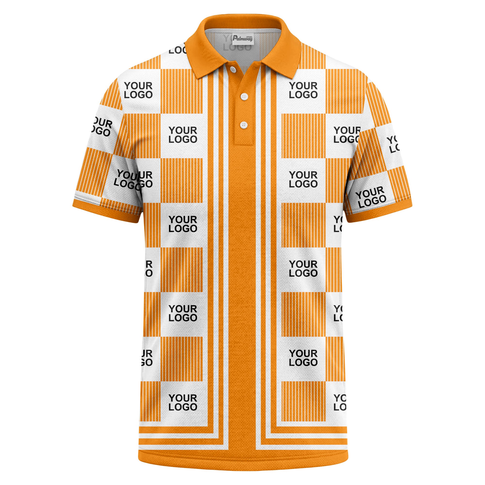 barcode graphic custom logo black white polo shirt for men