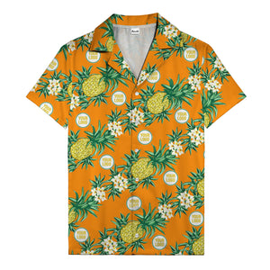 black pineapple & plumeria photographic all over hawaiian shirt