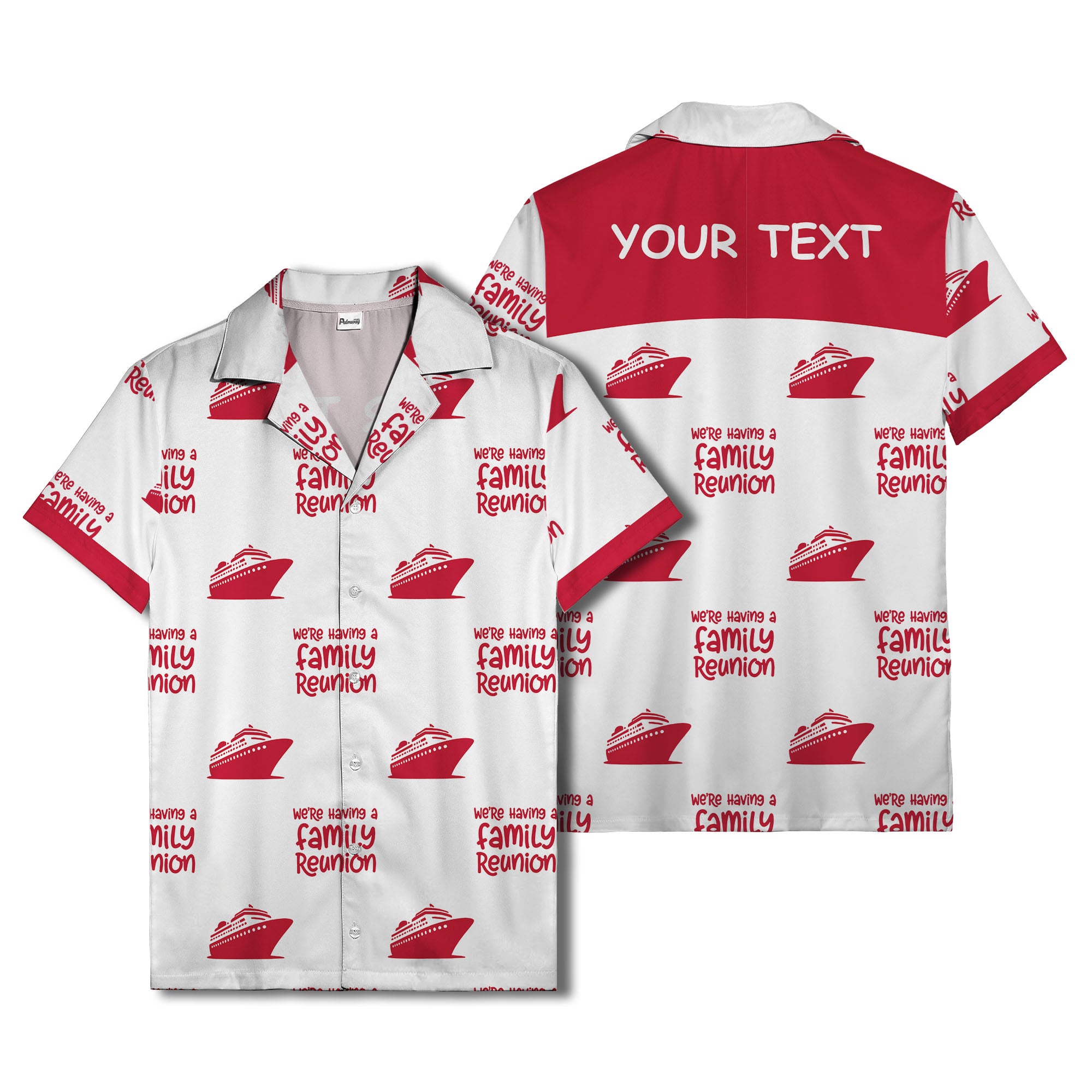 cruise ship silhouettes and family reunion text repeat hawaiian shirt