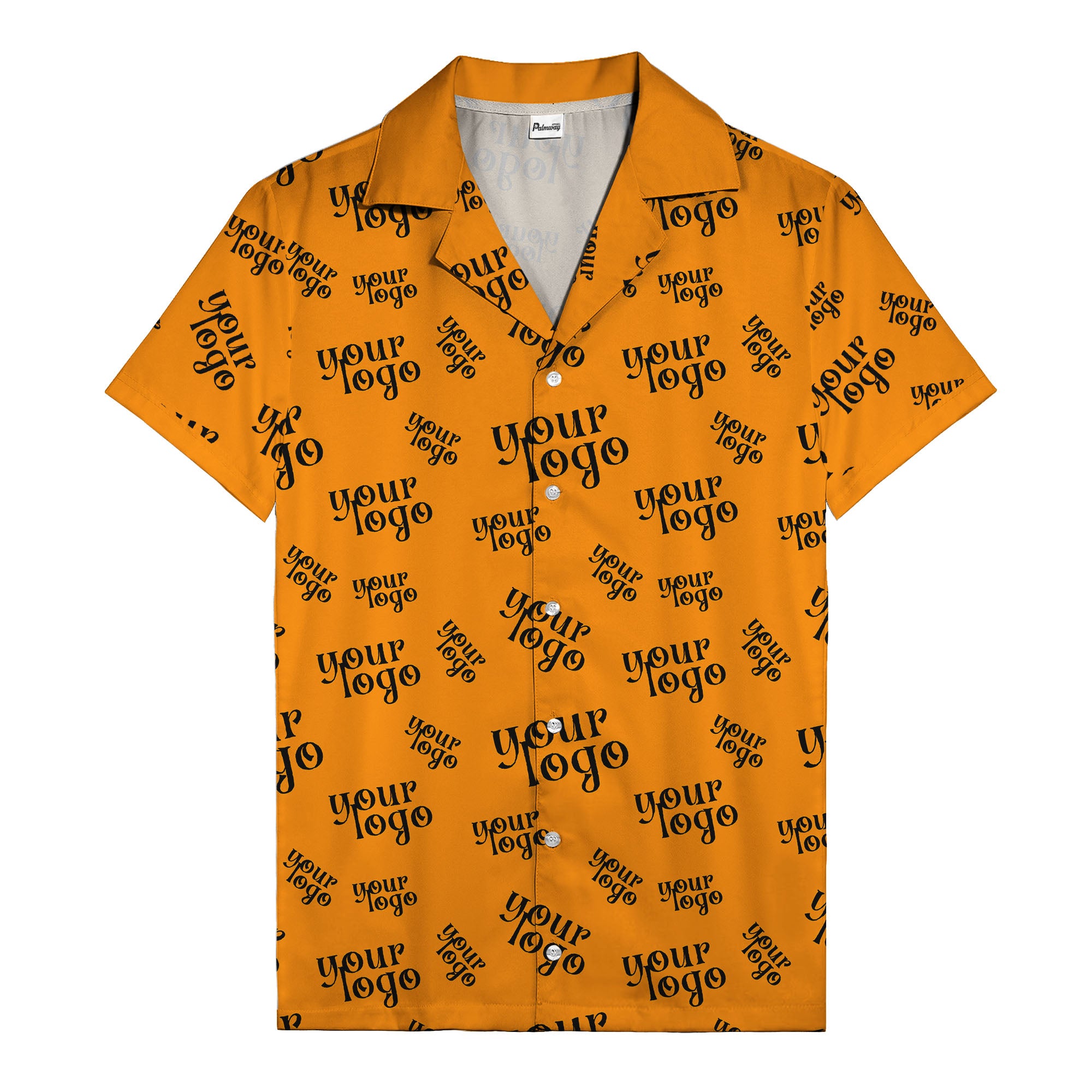 custom logo repeat typography hawaiian shirt for personalized style