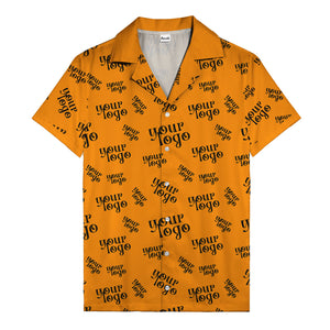 custom logo repeat typography hawaiian shirt for personalized style