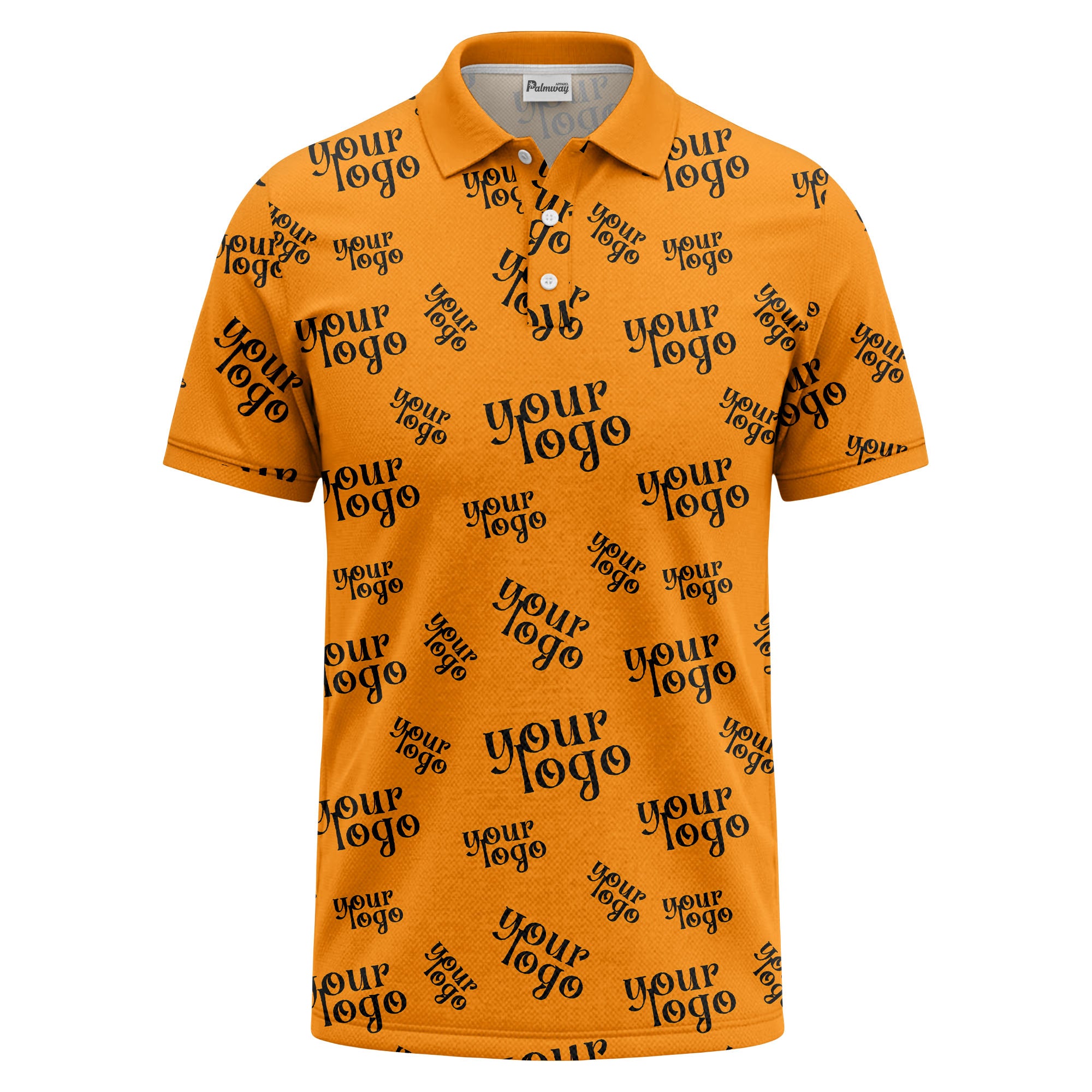 custom logo repeat typography minimalist polo shirt