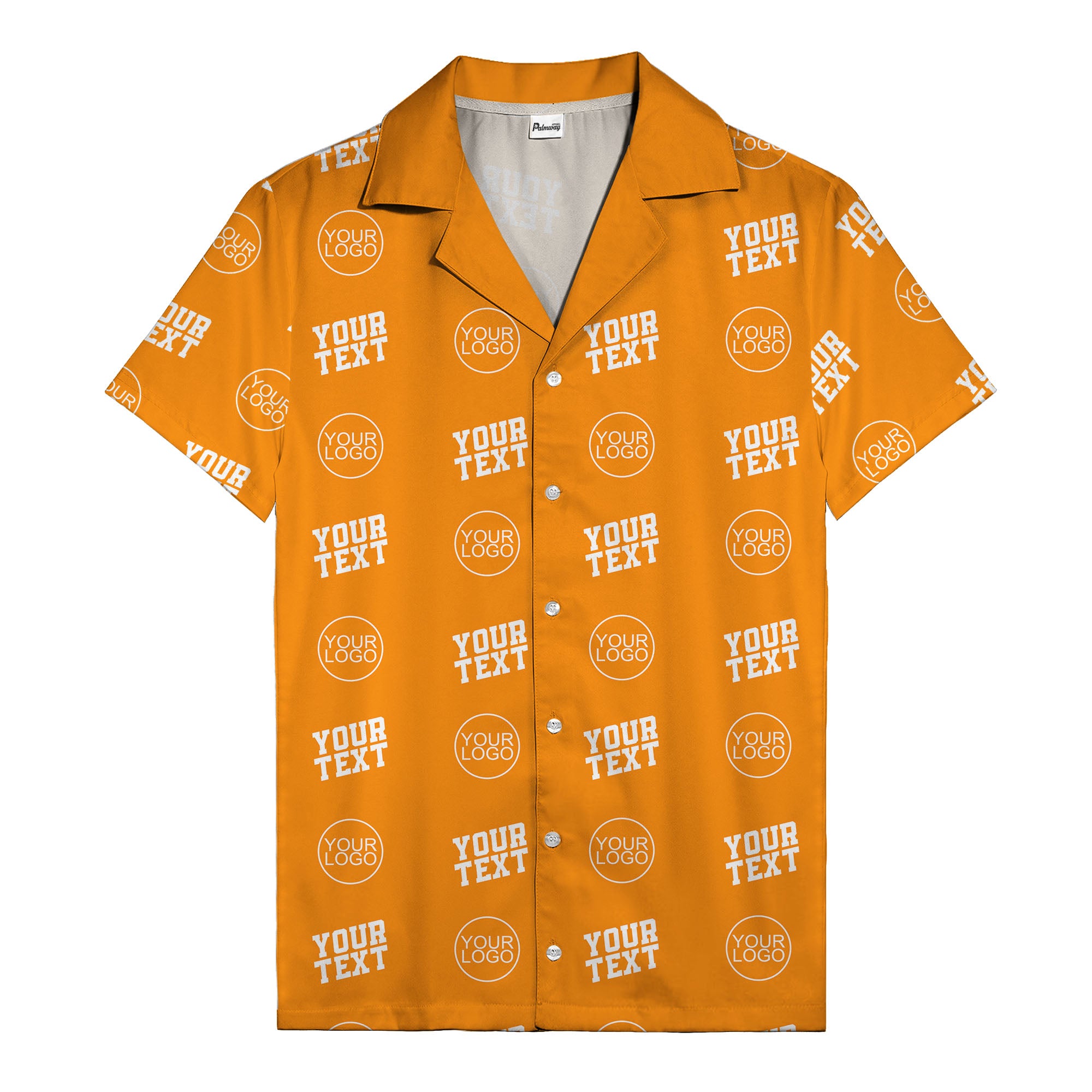 custom logo & text repeat pattern personalized hawaiian shirt