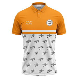 custom logos repeat monochrome black white corporate polo shirt