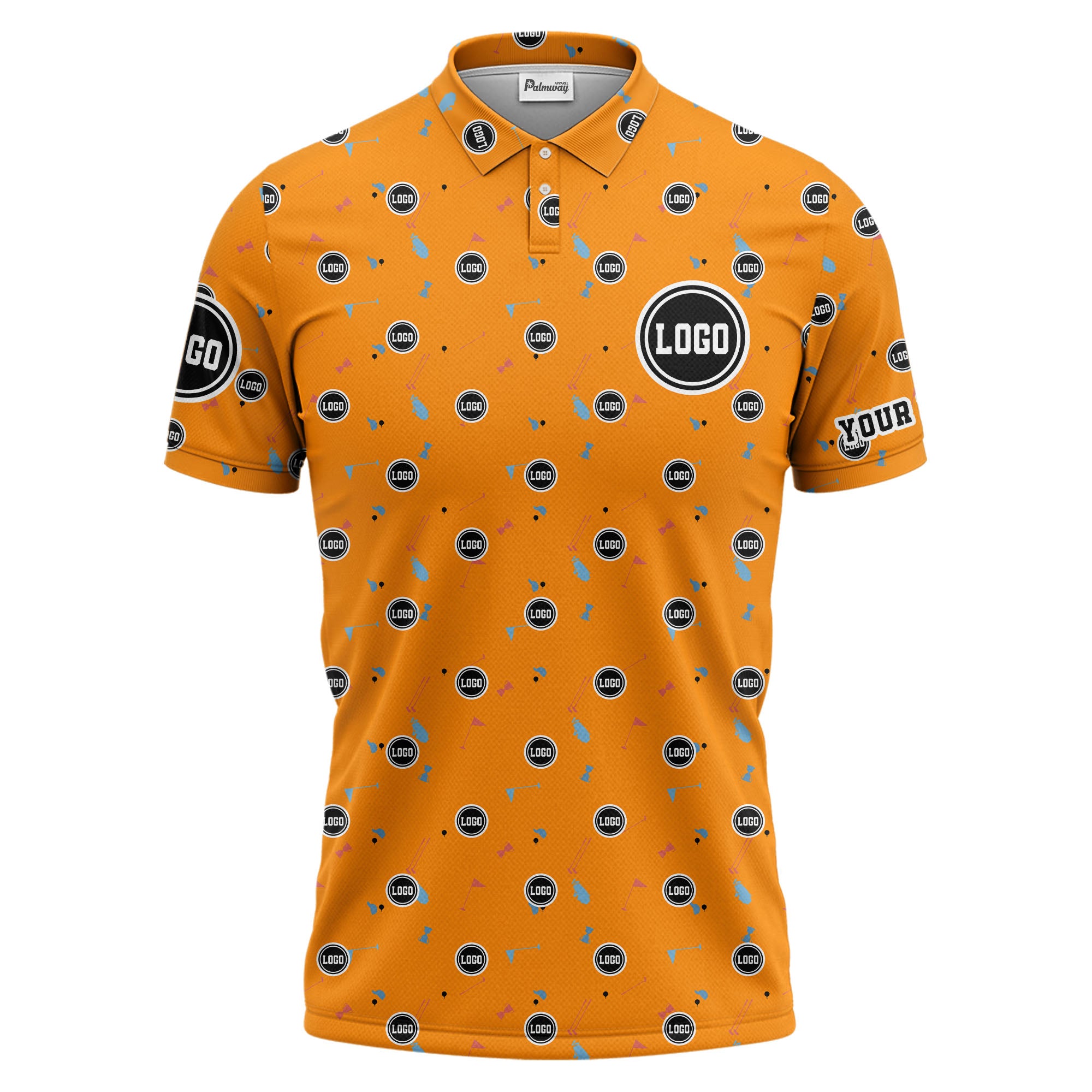 custom multi color golf sports custom logo polo shirt with team event tournament style hawaiian shirt