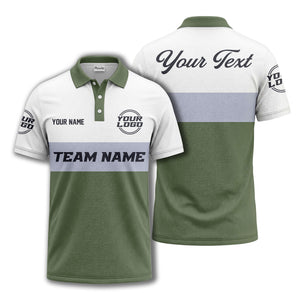 custom team name logo horizontal stripe polo shirt for men