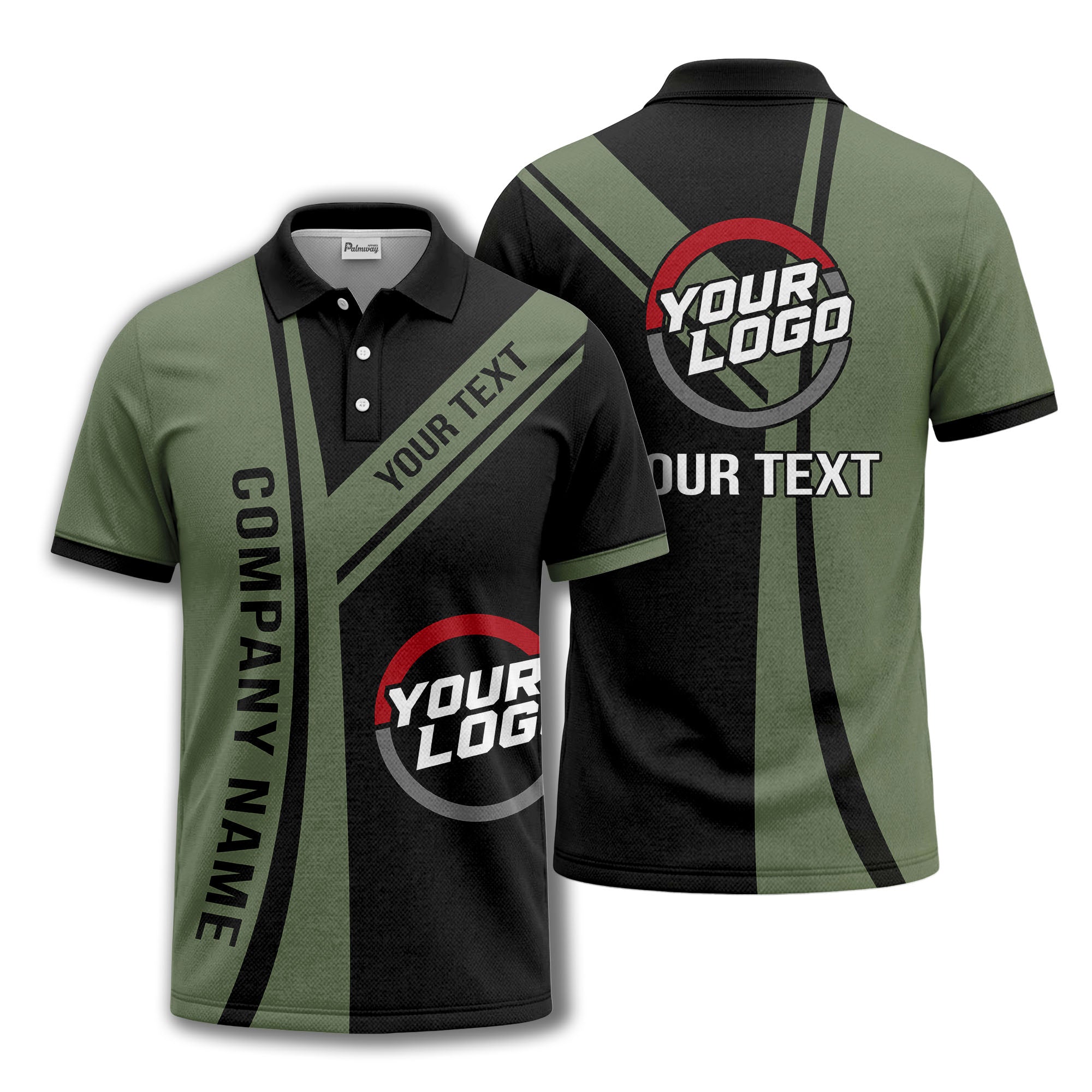 customizable company logo diagonal stripe polo shirt for corporate teams
