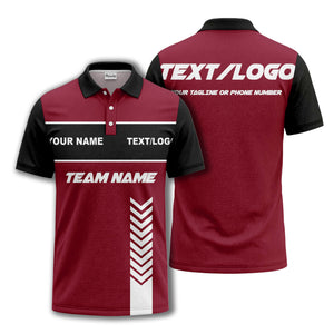 customizable team name chevron stripe polo shirt for men