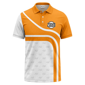 diagonal black-white custom logo stripe polo shirt for golf