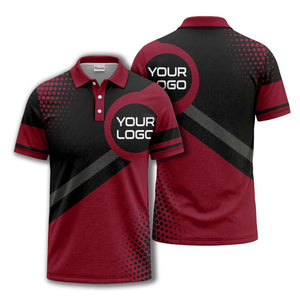 diagonal stripe custom logo corporate polo shirt