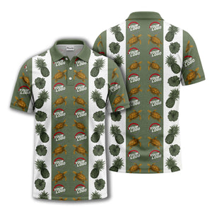 pineapple sea turtle hibiscus custom logo polo shirt
