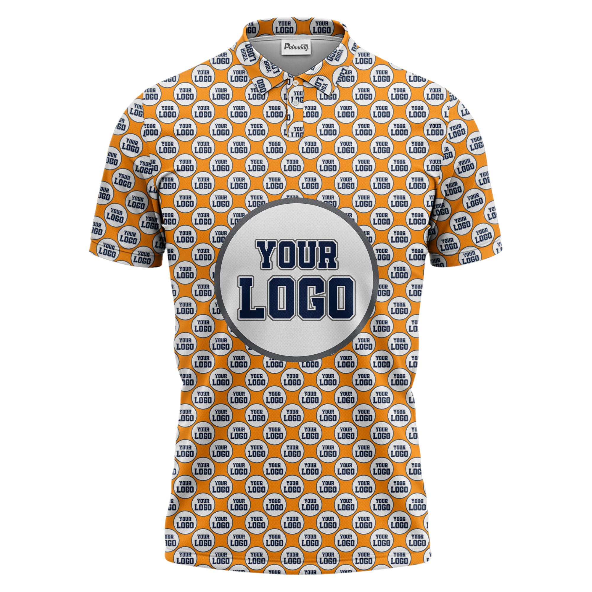Repeating Personalized Logo Polo Shirt With Custom Text & Illustrated Icons