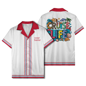 retro bowling diamond geometric personalized hawaiian shirt for men