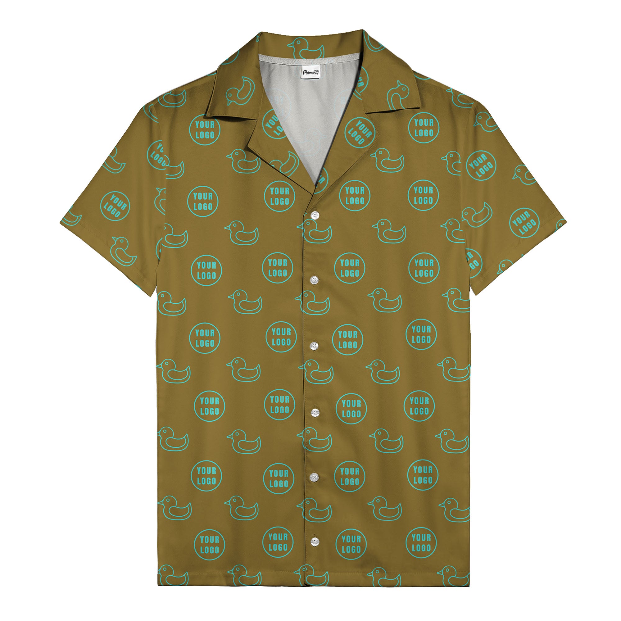 rubber duck & custom logo repeat pattern hawaiian shirt