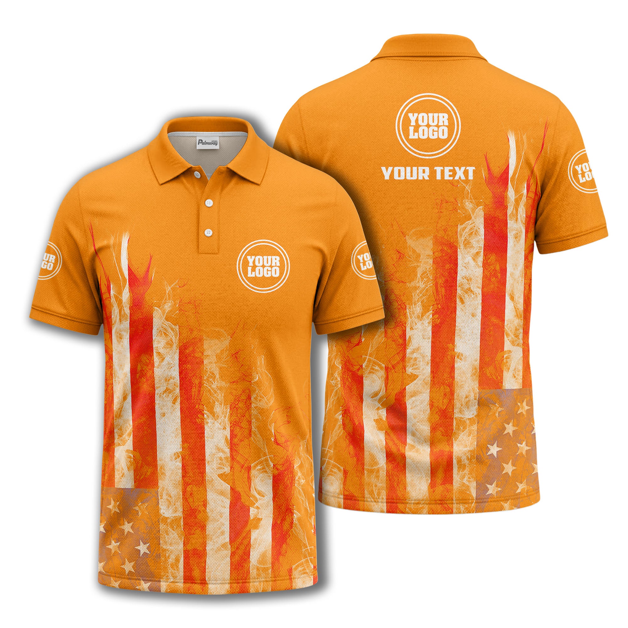 smoky american flag stars & stripes patriotic bold golf polo shirt