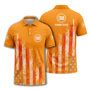 smoky american flag stars & stripes patriotic bold golf polo shirt