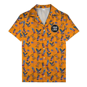 vintage 50s bald eagles & statue of liberty golf hawaiian shirt