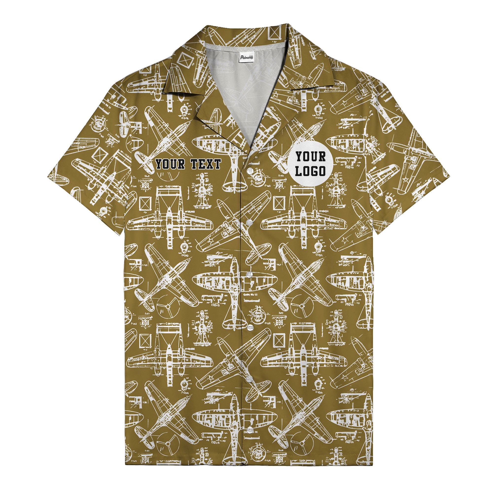 vintage airplane blueprint sketches propeller engine hawaiian shirt
