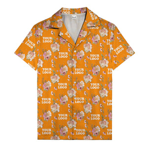 watercolor floral d20 dice hawaiian shirt with custom logo space