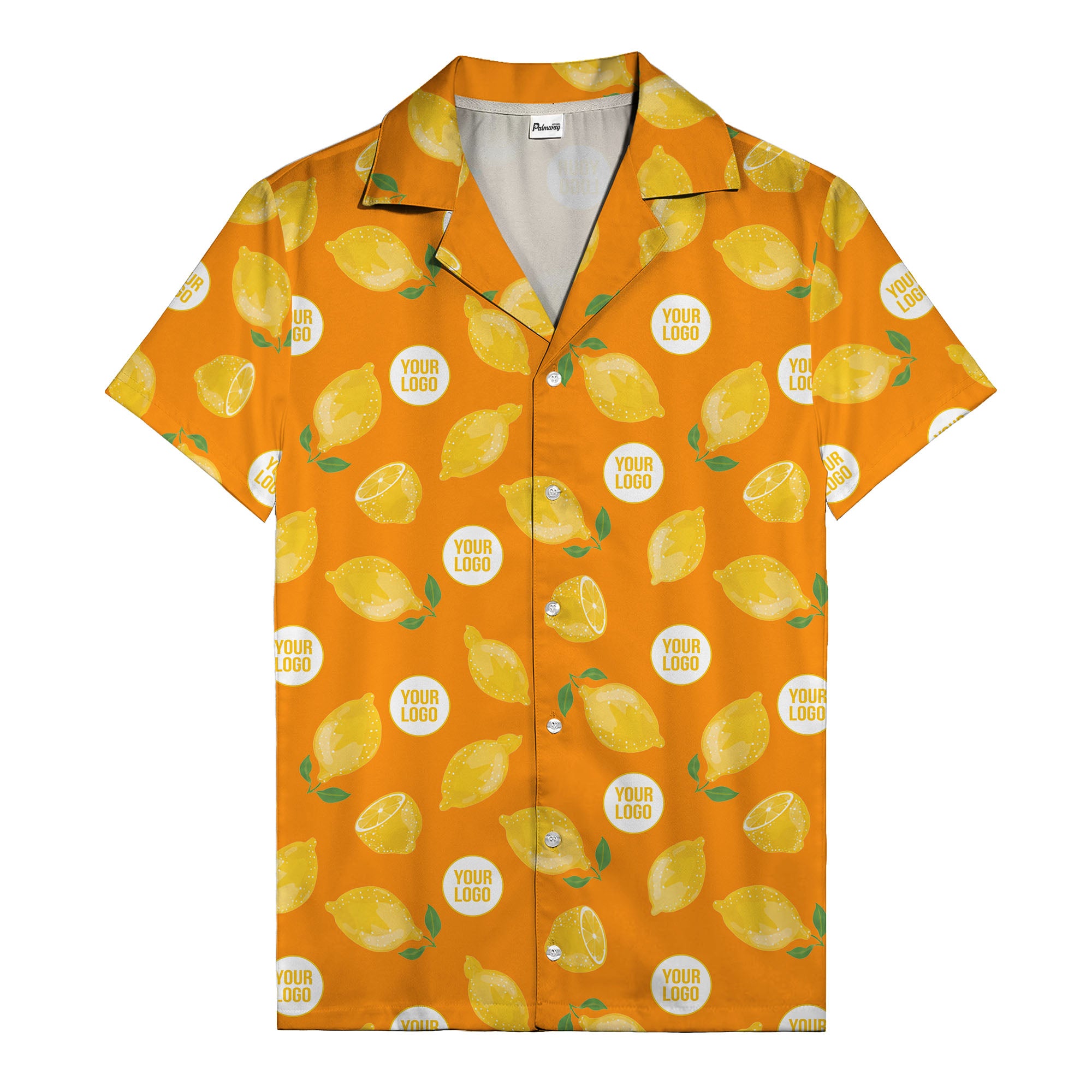 zesty lemon watercolor lemon slices & leaf hawaiian shirt
