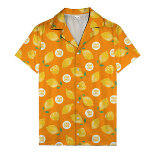 zesty lemon watercolor lemon slices & leaf hawaiian shirt