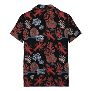 coral reef lobsters & watercolor logo repeat hawaiian shirt