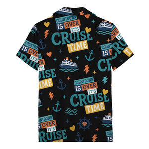 cruise ships & anchors cartoon fun hawaiian shirt for vacation