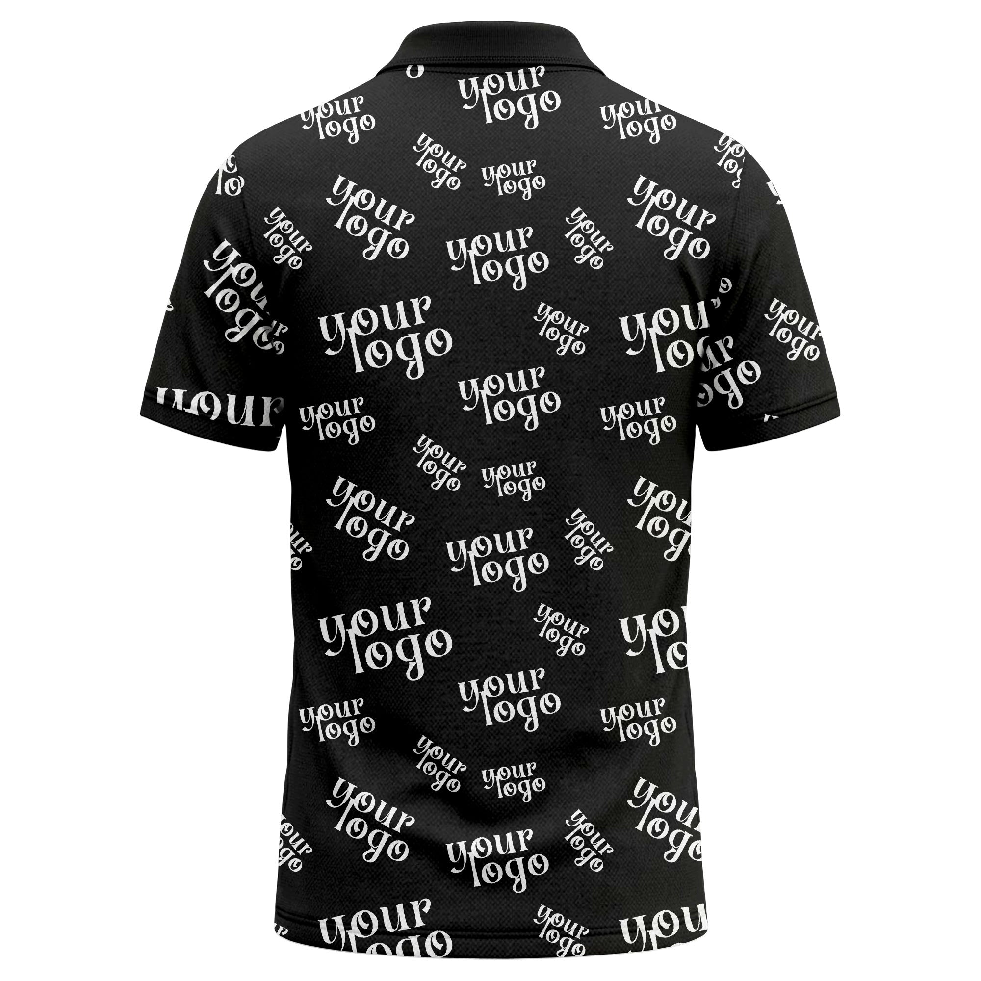 custom logo repeat typography minimalist polo shirt