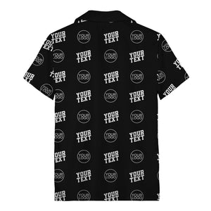 custom logo & text repeat pattern personalized hawaiian shirt