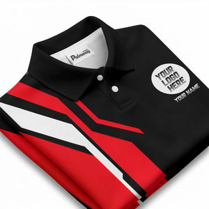 custom multi color geometric abstract modern men's performance polo shirt