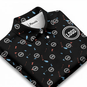 custom multi color golf sports custom logo polo shirt with team event tournament style hawaiian shirt