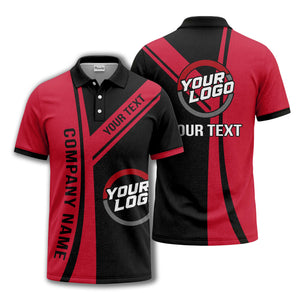 customizable company logo diagonal stripe polo shirt for corporate teams
