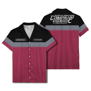 customizable department name gray stripe minimalist hawaiian shirt