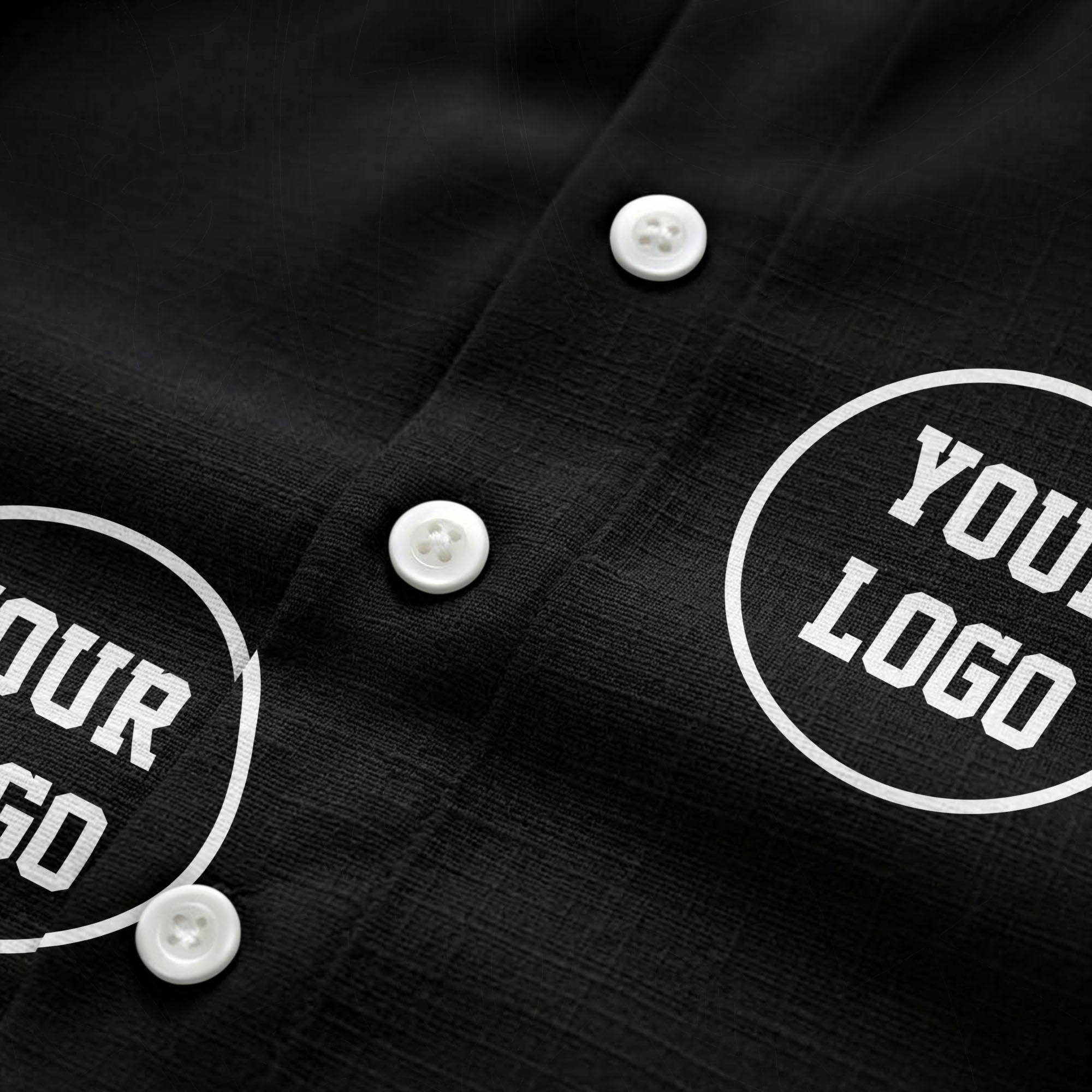 customizable logo circles pattern black hawaiian shirt for men