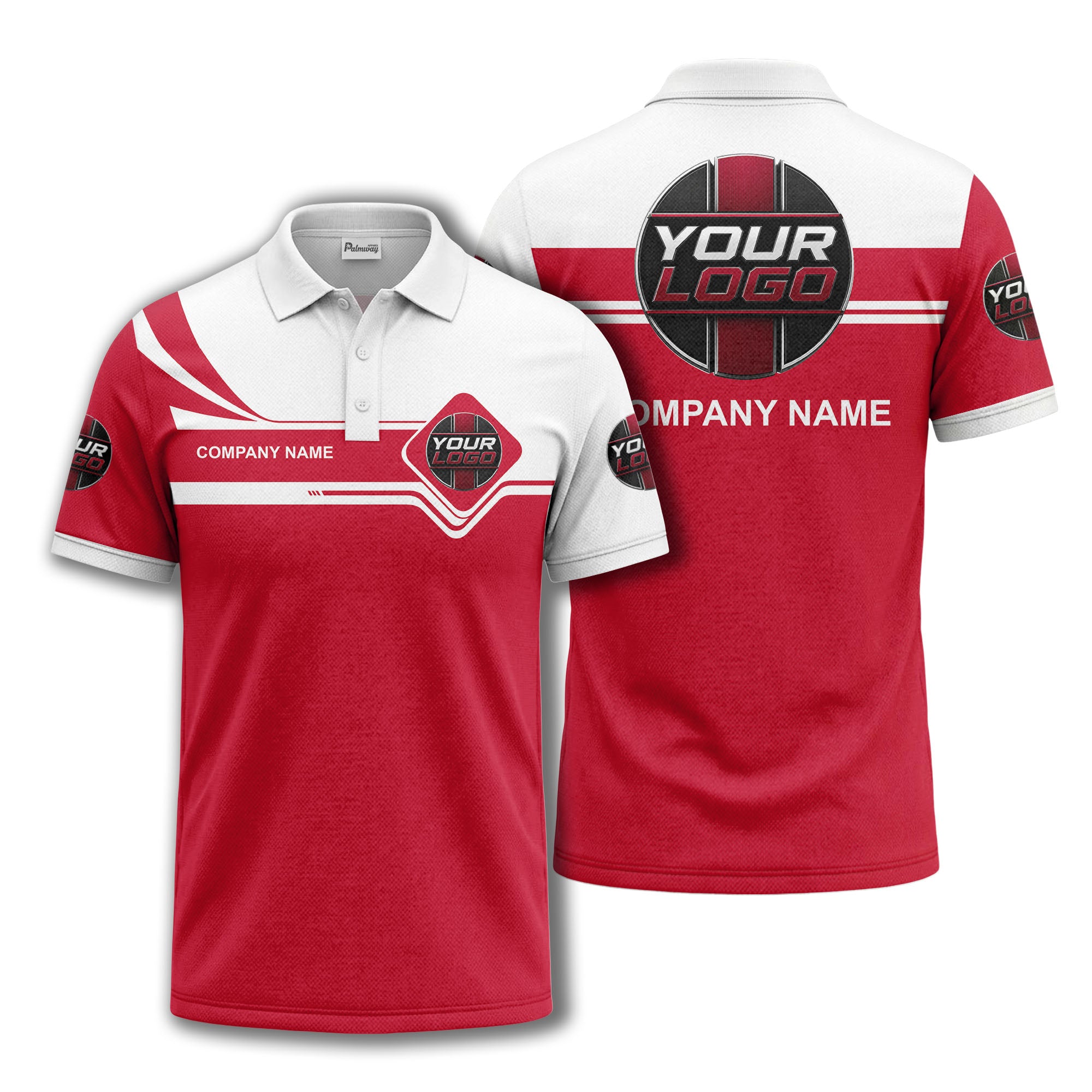 diamond stripe custom logo corporate polo shirt