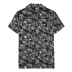 hexagon dot repeating custom text abstract geometric hawaiian shirt