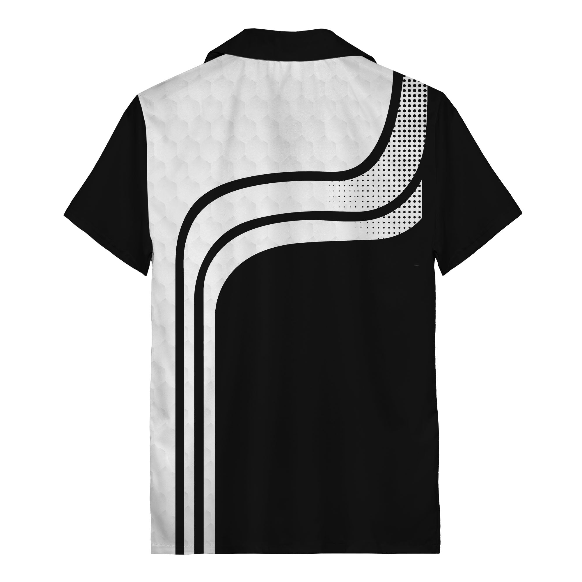 hexagon grid & retro curves hawaiian shirt for bowling fans