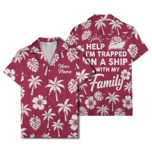 monochrome palm trees and hibiscus hawaiian shirt for men