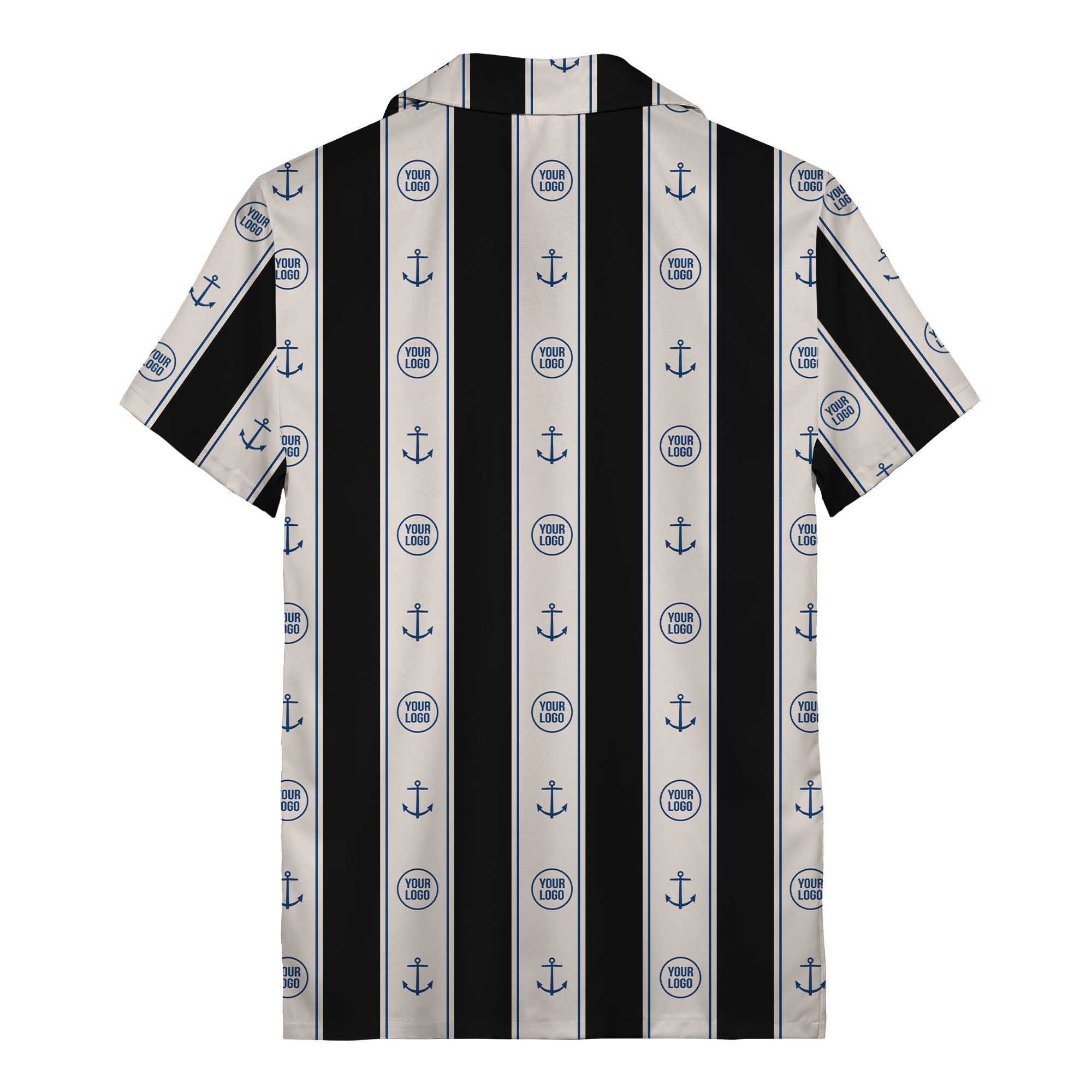 nautical anchors & custom logo repeat hawaiian shirt for men