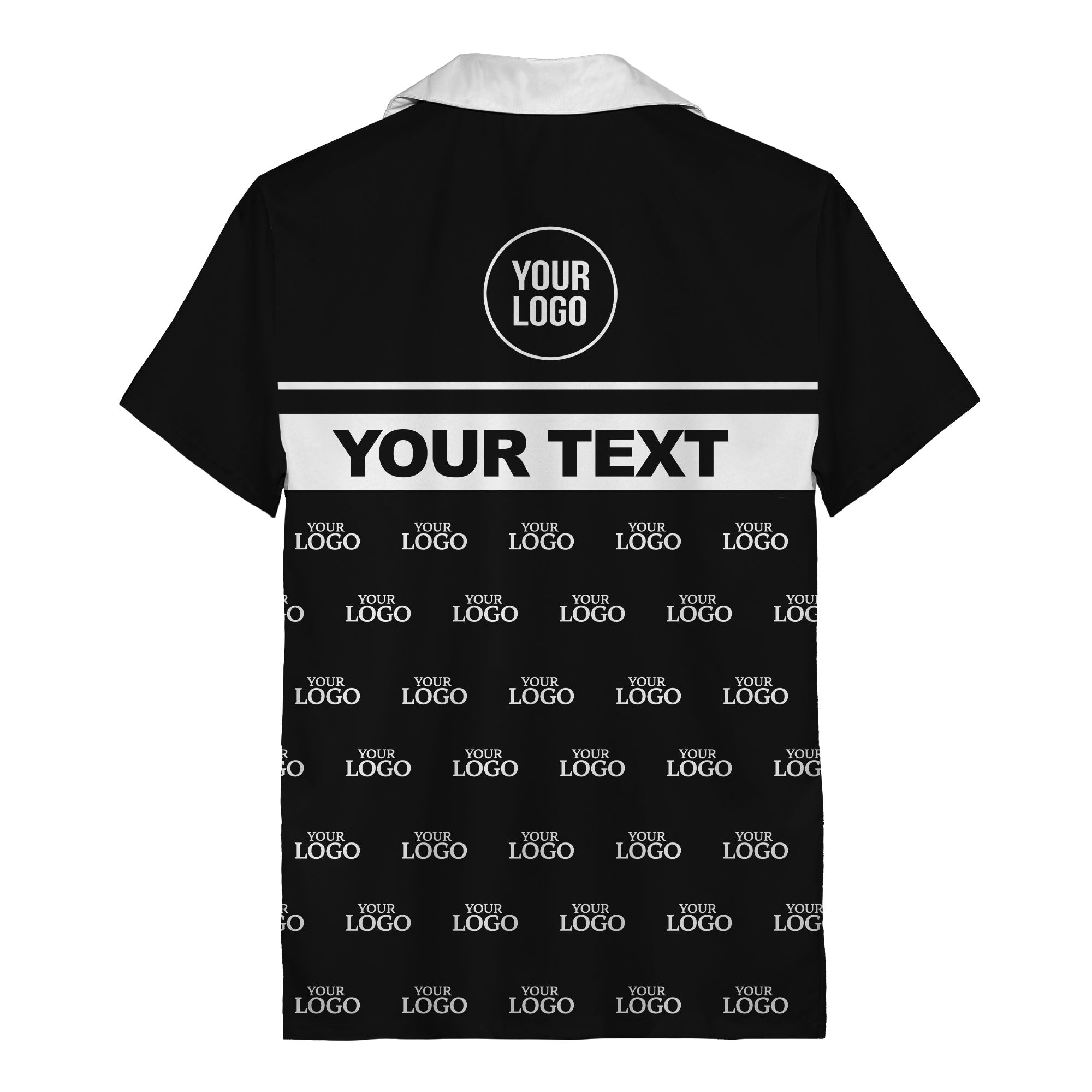 personalized logo & text striped hawaiian shirt for teams
