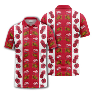 pineapple sea turtle hibiscus custom logo polo shirt